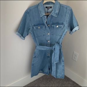 Miss guided Denim button romper